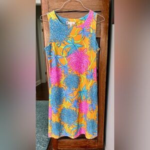 JUDE CONNALLY bright vibrant color midi dress sz L